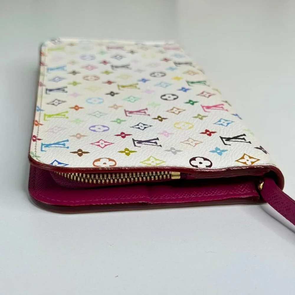 Louis Vuitton White Multicolor Wallet with Colorful Monogram Design